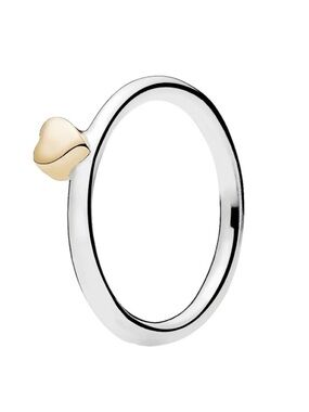 Pandora 14k & Silver Puzzle Heart Ring